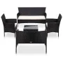 Set muebles de jardín y cojines 5 piezas ratán sintético negro de vidaXL, Conjuntos de jardín - Ref: Foro24-45893, Precio: 29...