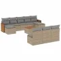 Set de sofás de jardín 11pzas con cojines ratán sintético beige by , Garden sets - Ref: Foro24-3228075, Price: 621,18 €, Disc...