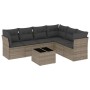 Set de sofás de jardín 7 piezas con cojines ratán PE gris by , Garden sets - Ref: Foro24-3249529, Price: 436,62 €, Discount: %