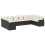 Set de sofás de jardín 10 pzas cojines ratán sintético negro by , Modular outdoor sofas - Ref: Foro24-3251803, Price: 587,32 ...