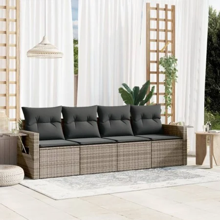 Set de sofás de jardín 4 pzas y cojines ratán sintético gris by , Garden sets - Ref: Foro24-3252217, Price: 269,70 €, Discoun...