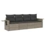 Set de sofás de jardín 4 pzas y cojines ratán sintético gris by , Garden sets - Ref: Foro24-3252217, Price: 269,70 €, Discoun...