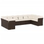 Set de sofás de jardín 10 pzas y cojines ratán sintético marrón by , Garden sets - Ref: Foro24-3218203, Price: 664,25 €, Disc...