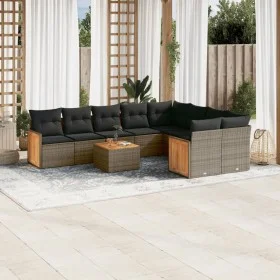 Gartensofa-Set, 10-teilig, mit grauen Polstern aus synthetischem Rattan von , Gartensets - Ref: Foro24-3227992, Preis: 588,86...