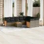 Gartensofa-Set, 10-teilig, mit grauen Polstern aus synthetischem Rattan von , Gartensets - Ref: Foro24-3227992, Preis: 588,86...