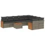 Gartensofa-Set, 10-teilig, mit grauen Polstern aus synthetischem Rattan von , Gartensets - Ref: Foro24-3227992, Preis: 588,86...