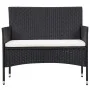 Set muebles de jardín y cojines 5 piezas ratán sintético negro de vidaXL, Conjuntos de jardín - Ref: Foro24-45893, Precio: 29...