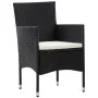 Set muebles de jardín y cojines 5 piezas ratán sintético negro de vidaXL, Conjuntos de jardín - Ref: Foro24-45893, Precio: 29...