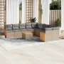 Set de sofás de jardín 11pzas con cojines ratán sintético beige by , Garden sets - Ref: Foro24-3228040, Price: 683,35 €, Disc...