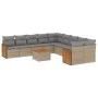 Set de sofás de jardín 11pzas con cojines ratán sintético beige by , Garden sets - Ref: Foro24-3228040, Price: 683,35 €, Disc...