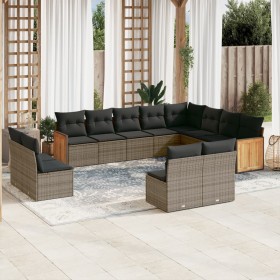 Set de sofás de jardín 12 pzas con cojines ratán sintético gris de , Conjuntos de jardín - Ref: Foro24-3228153, Precio: 690,1...