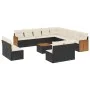 Gartensofagarnitur 14-teilig mit schwarzen Polstern aus synthetischem Rattan. von , Gartensets - Ref: Foro24-3228170, Preis: ...