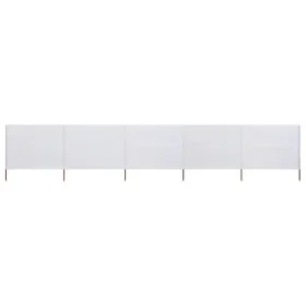 Paravientos de playa de 5 paneles tela blanco arena 600x80 cm de vidaXL, Sombrillas - Ref: Foro24-47154, Precio: 39,97 €, Des...