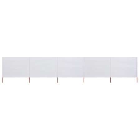 Paravientos de playa de 5 paneles tela blanco arena 600x80 cm de vidaXL, Sombrillas - Ref: Foro24-47154, Precio: 41,35 €, Des...