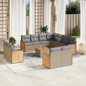 Set de sofás de jardín 12 pzas y cojines ratán sintético marrón by , Garden sets - Ref: Foro24-3228187, Price: 880,34 €, Disc...