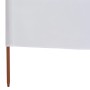 Paravientos de playa de 5 paneles tela blanco arena 600x80 cm