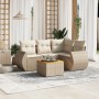 Juego de sofás jardín con cojines 5 pzas ratán sintético beige by , Garden sets - Ref: Foro24-3224987, Price: 376,64 €, Disco...