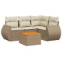 Juego de sofás jardín con cojines 5 pzas ratán sintético beige by , Garden sets - Ref: Foro24-3224987, Price: 376,64 €, Disco...