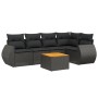 Set de sofás de jardín 6 piezas y cojines ratán sintético negro by , Garden sets - Ref: Foro24-3224991, Price: 392,00 €, Disc...