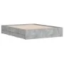 Concrete gray engineered wood bed with drawers 150x200 cm by , Beds and slatted bases - Ref: Foro24-3207269, Price: 179,31 €,...