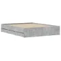 Concrete gray engineered wood bed with drawers 150x200 cm by , Beds and slatted bases - Ref: Foro24-3207269, Price: 179,31 €,...