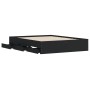 Black engineered wood bed with drawers 140x200 cm by , Beds and slatted bases - Ref: Foro24-3207274, Price: 202,80 €, Discoun...