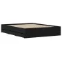 Black engineered wood bed with drawers 140x200 cm by , Beds and slatted bases - Ref: Foro24-3207274, Price: 193,43 €, Discoun...