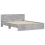 Estructura de cama cabecero y luces LED gris hormigón 160x200cm de , Camas y somieres - Ref: Foro24-3207598, Precio: 196,82 €...