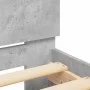 Concrete gray headboard bed frame and LED lights 160x200cm by , Beds and slatted bases - Ref: Foro24-3207598, Price: 196,85 €...