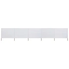 5-panel windbreak in white sand fabric 600x120 cm by vidaXL, Umbrellas - Ref: Foro24-47160, Price: 51,15 €, Discount: %