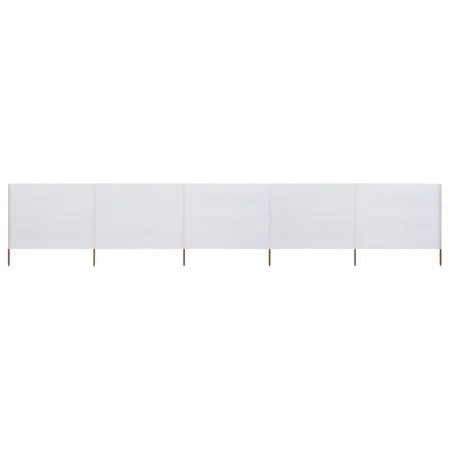 5-teilige Windschutzscheibe Stoff weiß sand 600x120 cm von vidaXL, Sonnenschirme - Ref: Foro24-47160, Preis: 51,15 €, Rabatt: %