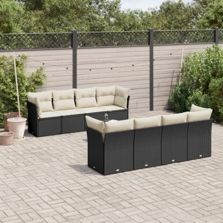 Set de sofás de jardín 8 piezas y cojines ratán sintético negro de , Conjuntos de jardín - Ref: Foro24-3217306, Precio: 531,8...