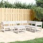 Gartensofa-Set 6-teilig aus massivem weißem Kiefernholz von , Gartensets - Ref: Foro24-3217016, Preis: 555,68 €, Rabatt: %