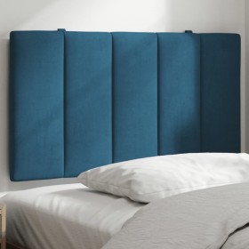 Cabecero de cama acolchado terciopelo azul 80 cm