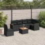 7-teiliges Garten-Essset und schwarze Kissen aus synthetischem Rattan von , Gartensets - Ref: Foro24-3258422, Preis: 455,13 €...