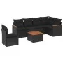 7-teiliges Garten-Essset und schwarze Kissen aus synthetischem Rattan von , Gartensets - Ref: Foro24-3258422, Preis: 455,13 €...