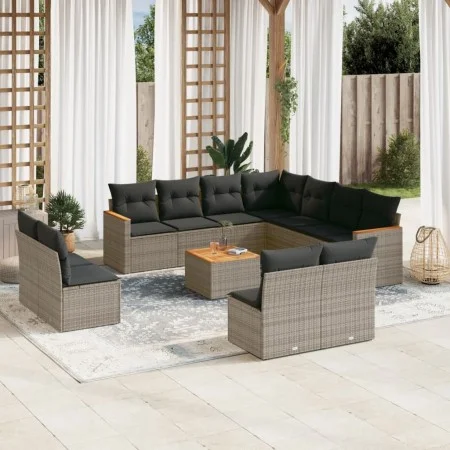 12-piece garden sofa set with gray synthetic rattan cushions by , Garden sets - Ref: Foro24-3258497, Price: 678,41 €, Discoun...