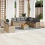 Garden sofa set with beige cushions 10 pieces synthetic rattan by , Garden sets - Ref: Foro24-3258510, Price: 648,11 €, Disco...
