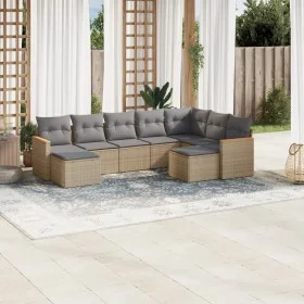 9-piece garden sofa set with beige synthetic rattan cushions by , Garden sets - Ref: Foro24-3258944, Price: 549,74 €, Discoun...