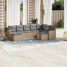 9-teiliges Gartensofa-Set mit beigen synthetischen Rattankissen von , Gartensets - Ref: Foro24-3258944, Preis: 569,63 €, Raba...
