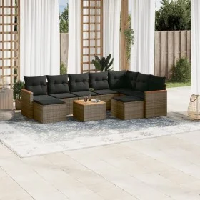 10-piece garden sofa set with gray synthetic rattan cushions by , Garden sets - Ref: Foro24-3258952, Price: 558,27 €, Discoun...
