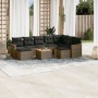 10-teilige Gartensofagarnitur mit grauen synthetischen Rattankissen von , Gartensets - Ref: Foro24-3258952, Preis: 564,20 €, ...