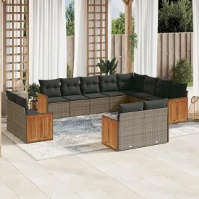 12-teiliges Gartensofa-Set mit grauen synthetischen Rattankissen von , Gartensets - Ref: Foro24-3260597, Preis: 878,85 €, Rab...
