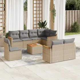 9-teiliges Gartensofa-Set mit beigen synthetischen Rattankissen von , Gartensets - Ref: Foro24-3258573, Preis: 586,63 €, Raba...