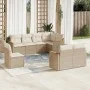 Garden sofa set with beige cushions 8 pcs PE rattan by , Garden sets - Ref: Foro24-3258565, Price: 596,00 €, Discount: %