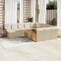 Gartensofa-Set mit Kissen, 13-teilig, beiges synthetisches Rattan von , Gartensets - Ref: Foro24-3260672, Preis: 911,37 €, Ra...