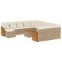 Gartensofa-Set mit Kissen, 13-teilig, beiges synthetisches Rattan von , Gartensets - Ref: Foro24-3260672, Preis: 911,37 €, Ra...