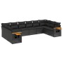 Gartensofa-Set 10-teilig mit schwarzen synthetischen Rattankissen von , Gartensets - Ref: Foro24-3259563, Preis: 663,76 €, Ra...