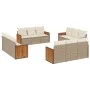 12-teiliges Gartensofa-Set und braune synthetische Rattankissen von , Gartensets - Ref: Foro24-3259916, Preis: 1,00 €, Rabatt: %