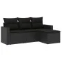 4-piece garden sofa set with black synthetic rattan cushions by , Garden sets - Ref: Foro24-3218855, Price: 253,37 €, Discoun...